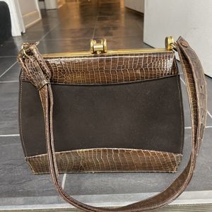 Vintage Alligator Skin Handbag By Juarez Made In Mexico